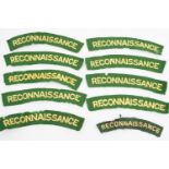 A quantity of Second World War Reconnaissance Corps cloth shoulder titles