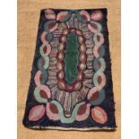 A vintage guilloche pattern hooky mat, 145 cm x 90 cm