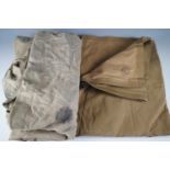 A British army type waterproof cape and a groundsheet