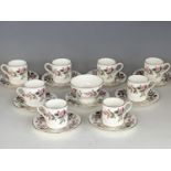 A Wedgwood Hathaway Rose pattern coffee set, circa 1960s