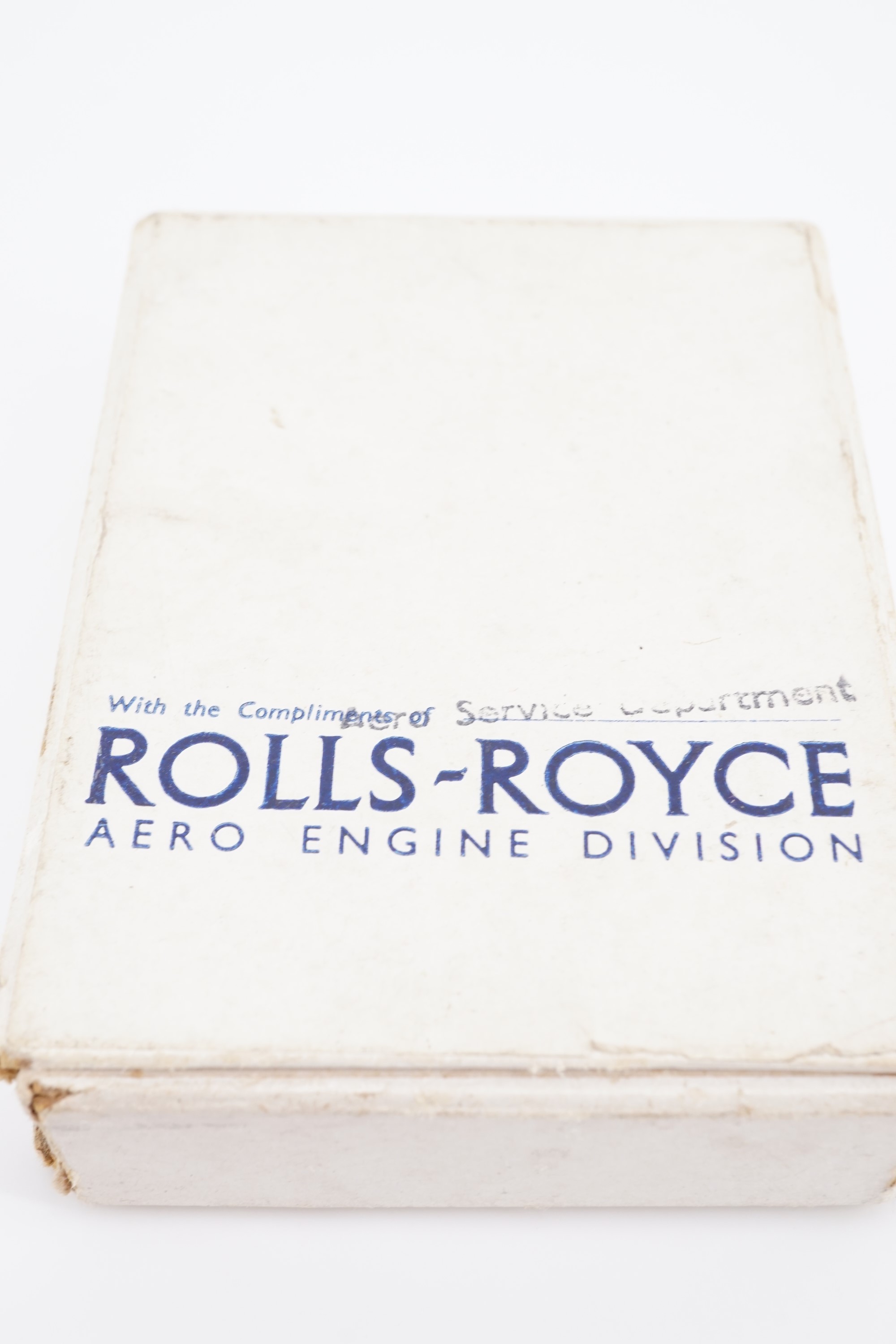 Rolls-Royce Aero Engine Division complimentary playing cards