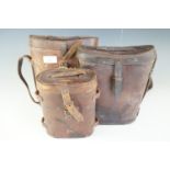 A Great War British Army binoculars case (a/f) together with two Second World War British military