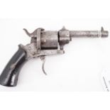 A 19th Century Liege pin-fire revolver