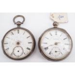 A Victorian silver Express English Lever pocket watch by J G Graves of Sheffield together with one