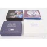 Four cased Royal Mint silver proof royal commemorative coins