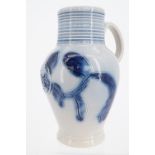 A George III blue-and-white salt-glazed stoneware drinking mug