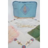 Inter-War and Second World War RAF souvenir textiles including a tea cosy