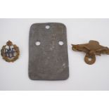 Two RAF badges and a Biggin Hill lead plaque