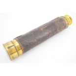 A Victorian three-draw brass telescope, objective 1-inch, 44 cm extended