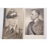 German Third Reich photographic portraits of a Luftwaffe soldier and a member of the Stahlhelm