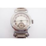 A 1930s Movado Art Deco style wrist watch, having a 10 ligne 15 jewel movement in stainless steel