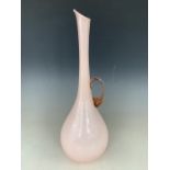 A 1950s - 1960s cased glass jug of slender-necked teardrop form, 44 cm