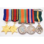 A miniature Second World War campaign medal group