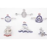 Six various 1940s enamelled and chromium plated sweetheart brooches and lapel badges