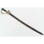 A late 17th / early 18th Century hunting hanger, having a single edged curved blade with single