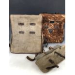 An Imperial German ersatz tornister, two tent peg pouches and one other pack