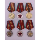 Six Soviet Medals for Irreproachable Service in the Armed Forces