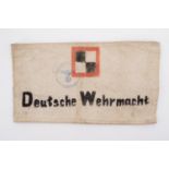 A German Third Reich theatre-made Deutsche Wehrmacht Army Command helper's arm band