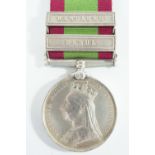 An Afghanistan 1878-79-80 Medal with Kandahar and Kabul clasps to 1527 Pte H Walker, 9th Lancers