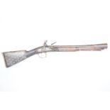 A late 18th / early 19th Century Ottoman flintlock blunderbuss, having a steel swamped barrel,