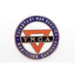 A Great War YMCA Voluntary War Service Munitions Canteen enamelled lapel badge