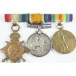 1914-15 Star, British War and Victory medals to 19219 Pte C D Hill, Gloucestershire Regiment