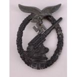 A German Third Reich Luftwaffe Flak war badge