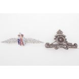 RAF and Royal Artillery paste-set sweetheart brooches