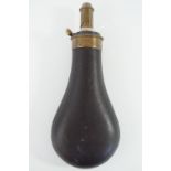 A Parker Hale leather-covered powder flask
