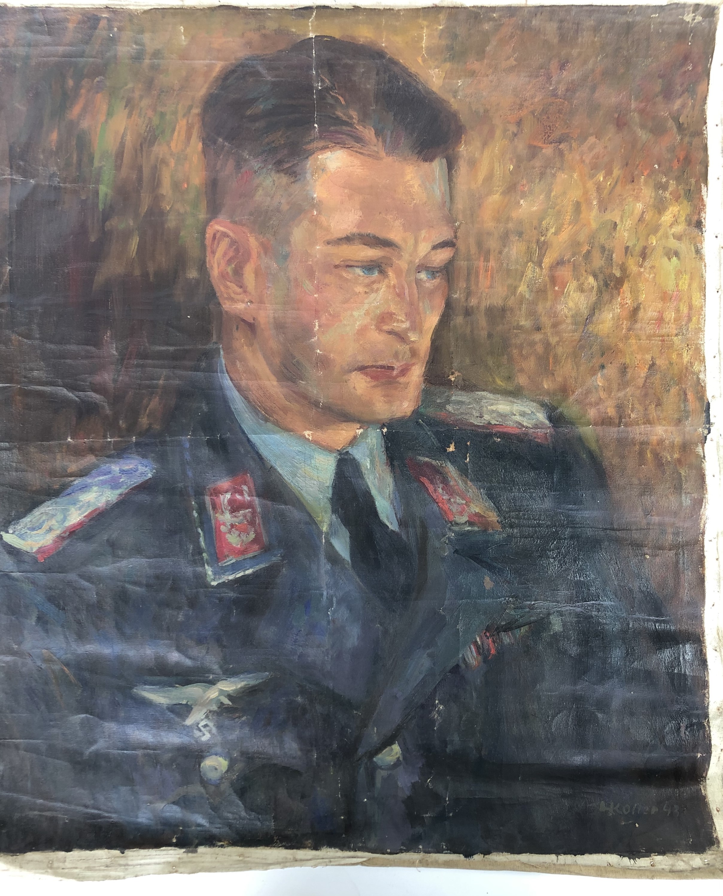Herman Koller (German, 1911-1972) Two Second World War portraits of Luftwaffe officers, one - Image 8 of 8