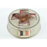 A Great War patriotic desk finger damping pad / paperweight, of truncated conical form, in nickel,