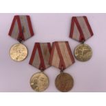 Four Soviet Medals for 60 Years of the Armed forces of the USSR