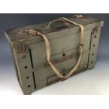 A Second World War US Army "Container, PG-51" homing pigeon carrier