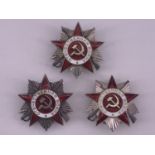 Three Soviet Orders of the Patriotic War second class