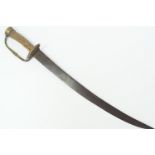 A late 17th Century hunting hanger, the curved tapering blade bearing a struck cutler's mark in