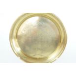A "trench art" brass tray bearing the device of the Royal Tank Regiment, circa 1930s - 1940s, 21.5