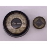 A Second World War British military escape and evasion miniature compass, together with a small