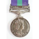 A General Service Medal with Canal Zone clasp to 22732339 Pte R Hetherington, Border R
