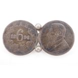 A Boer War sweetheart brooch fabricated from Zuid-Afrikaansche Republiek silver coins, 38 mm