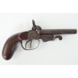A mid 19th Century Liege double-barreled pinfire pistol