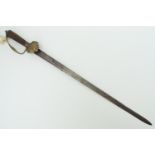 An early 18th Century Dutch hunting sword, having a tapering single-edged blade with broad fuller