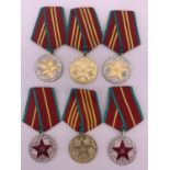 Six Soviet Medals for Irreproachable Service in the Armed Forces