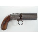 A mid-19th Century Cooper's patent "pepperbox" revolver