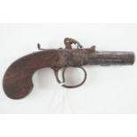A George III lady's or diminutive flintlock pocket pistol by Twigg, approx 8 mm bore, barrel to