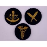 Three German Third Reich Kriegsmarine trade badges