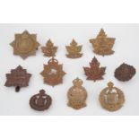 A group of Canadian cap and other badges