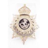 A post-1901 Duke of Wellington's West Riding Regiment officer's helmet plate