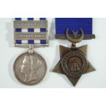 An Egypt Medal with Tofrek and Suakin 1885 clasps together with a Khedive's Star to J Price, Pte,