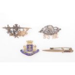 Three Great War French / Belgian sweetheart brooches including one in the form of a bayonet