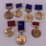 A group of Soviet Cosmonautics Federation commemorative medals